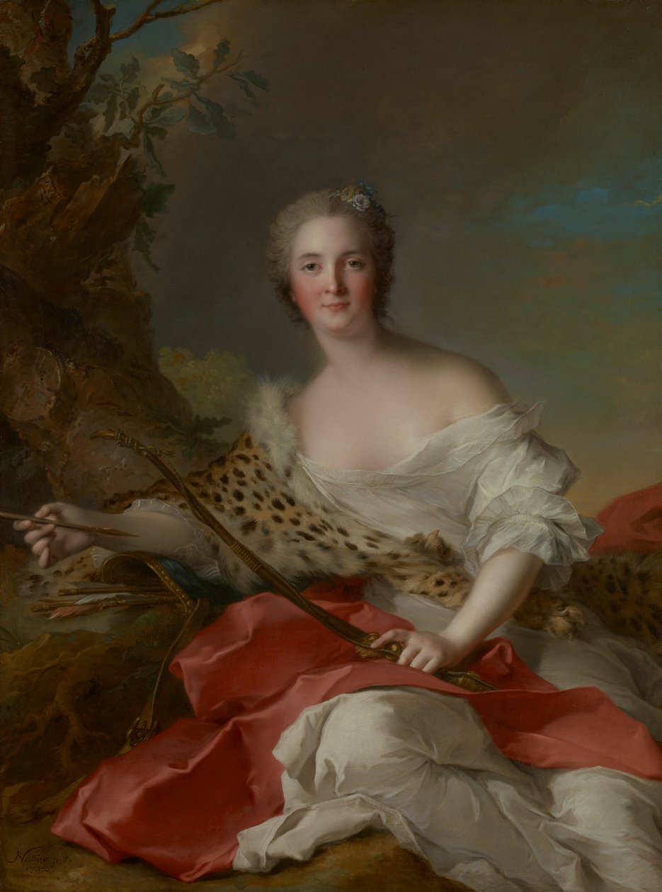 Portret Madame Bonnier de la Mosson jako Diany (Constance-Gabrielle-Magdeleine du Monciel de Lauraille) autorstwa Jean Marc Nattier