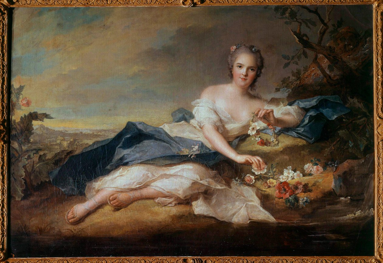 Portret Madame Henriette z Francji (1727-1752) we Flore, córka Ludwika XV Obraz Jean Marc (Jean-Marc) Nattier (1685-1766) 1742 Słońce 0,96x1,51 m autorstwa Jean Marc Nattier