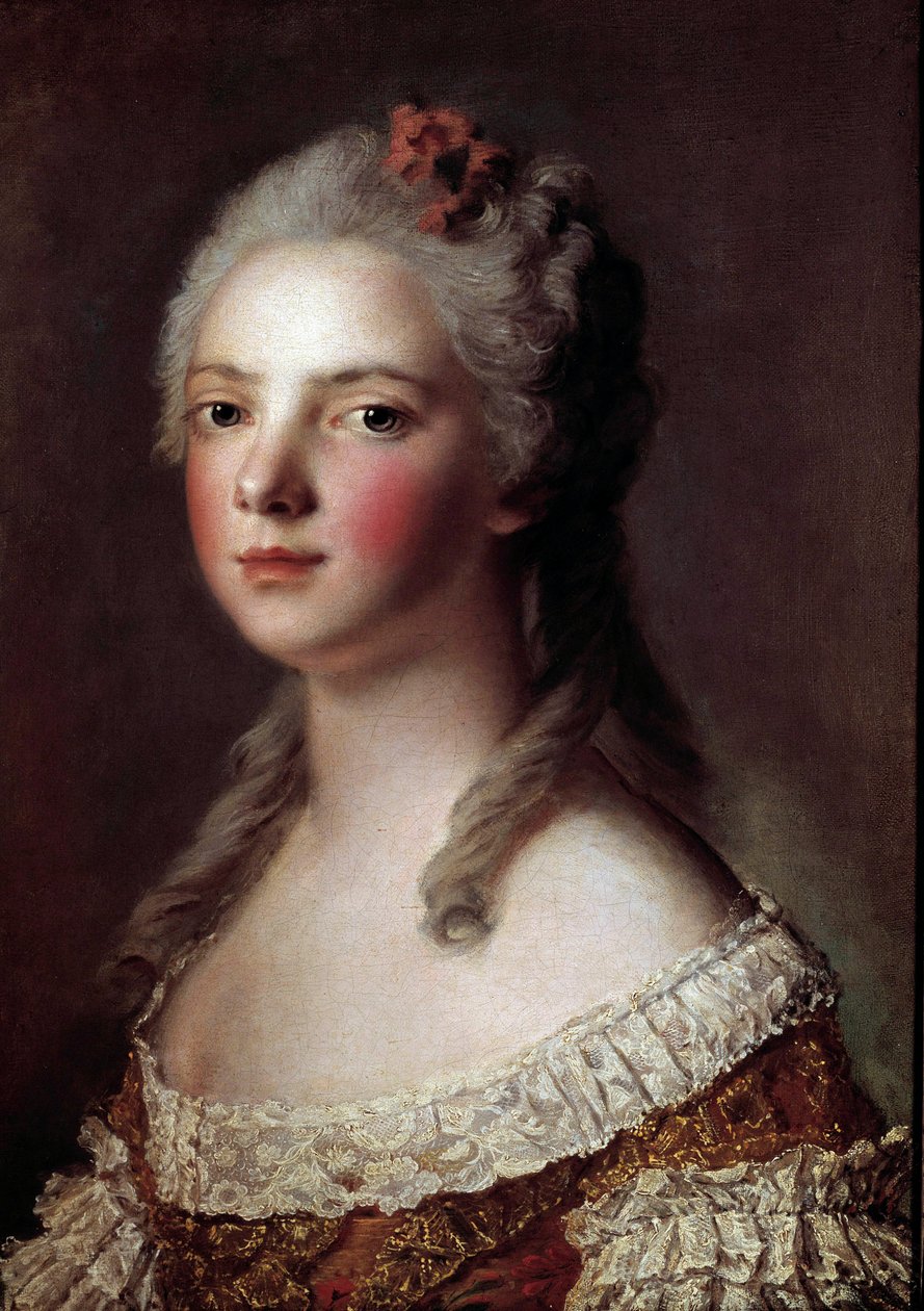 Portret Marii Adelaide z Francji zwanej Madame Adelaide (1732-1799) córki Ludwika XV Obraz Jean Marc (Jean-Marc) Nattier (1685-1766) 1750 Słońce 0,54x0,42 m autorstwa Jean Marc Nattier