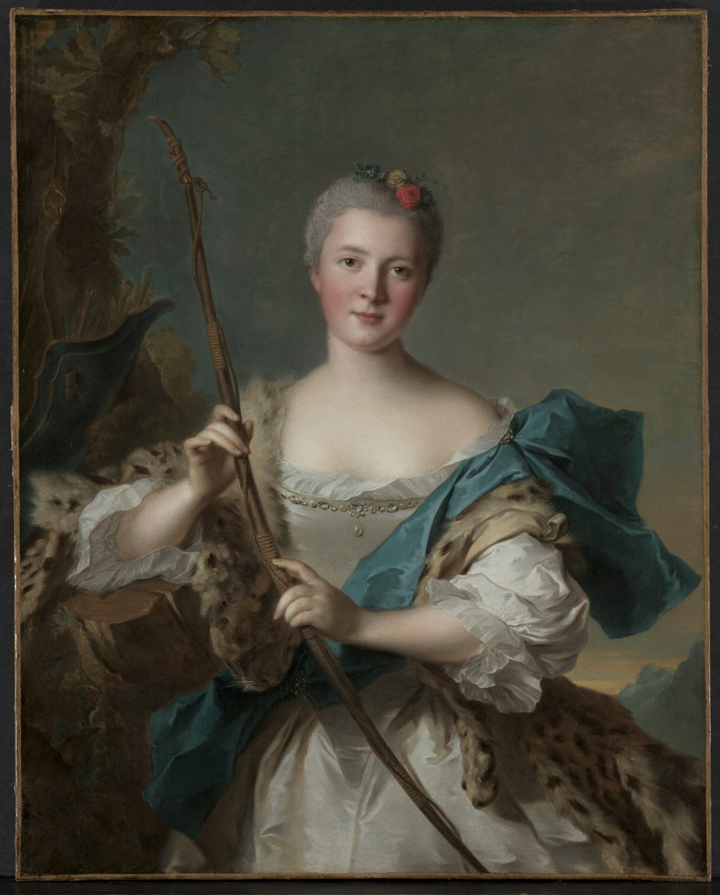Portret kobiety jako Diany, 1752. autorstwa Jean Marc Nattier