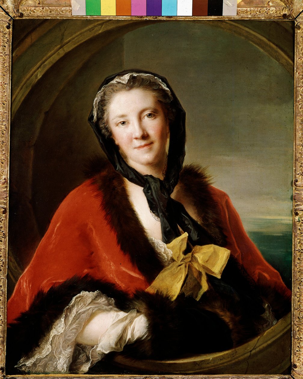 Portret hrabiny Ticino, żony ambasadora Szwecji w Paryżu (iol na płótnie) autorstwa Jean Marc Nattier