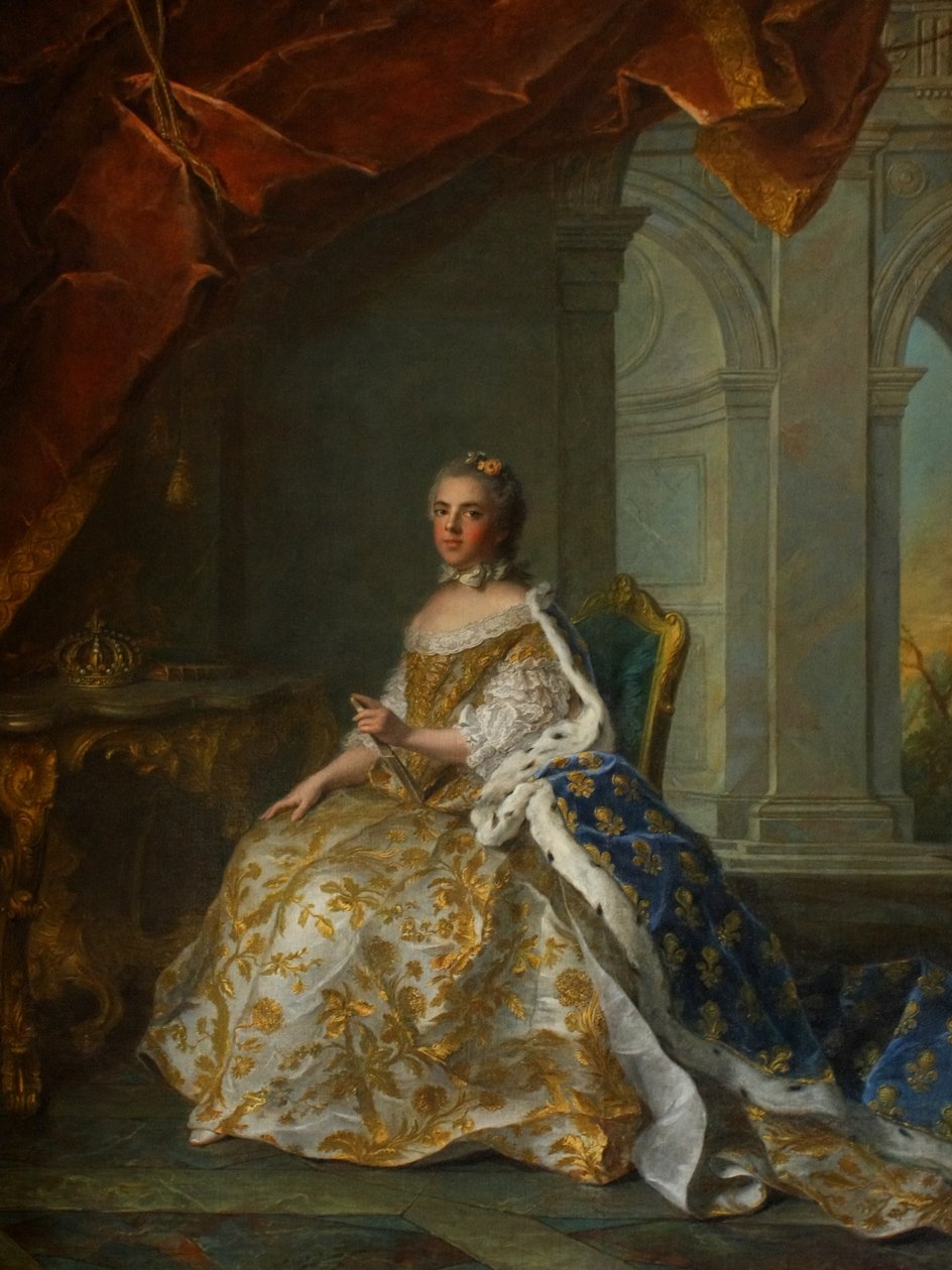 Pośmiertny portret Ludwiki Elżbiety Francuskiej (1727-1759), księżnej Parmy, w stroju dworskim autorstwa Jean Marc Nattier