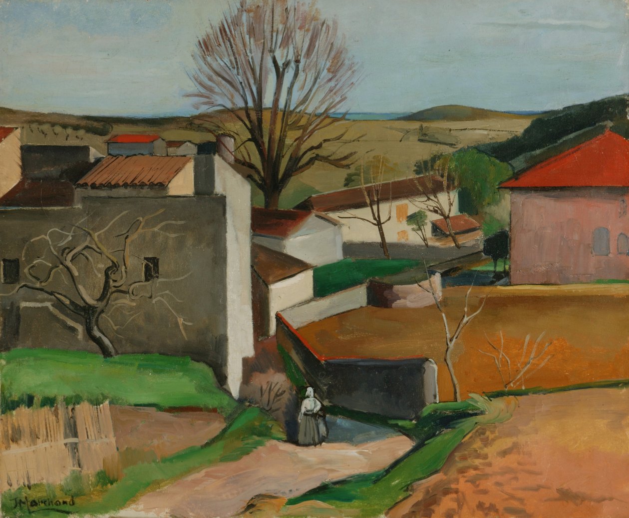 Wioska Francuska (olej na płótnie) autorstwa Jean Marchand