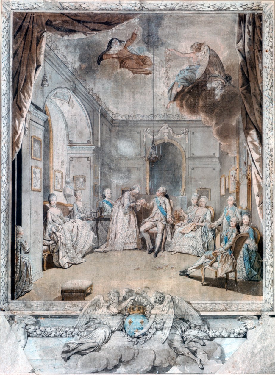 Mme Louise żegna się z synem, 1772 autorstwa Jean Michel the Younger Moreau