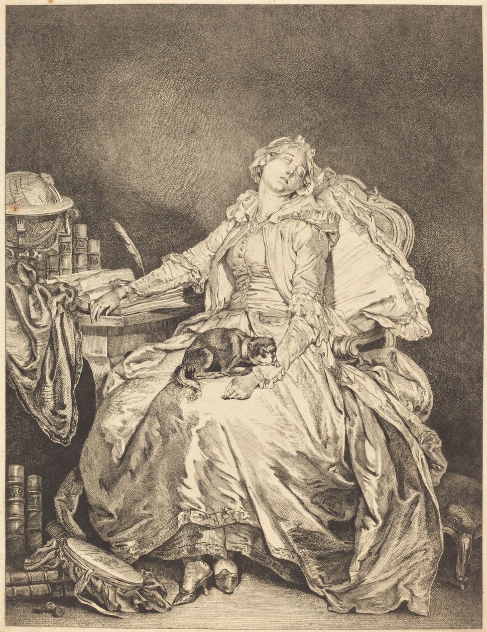 Filozofia snu autorstwa Jean Michel Moreau after Jean Baptiste Greuze