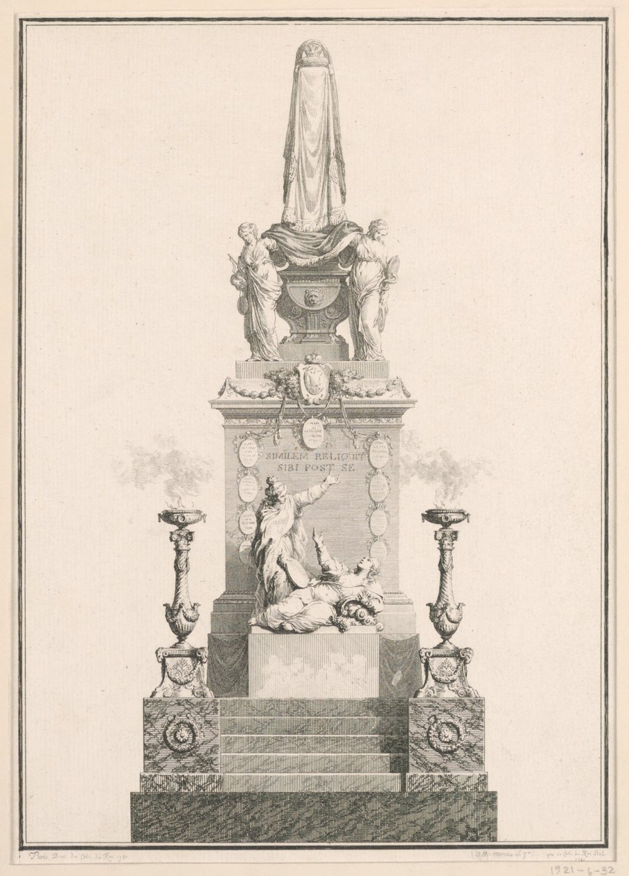 Katafalk autorstwa Jean Michel Moreau le Jeune