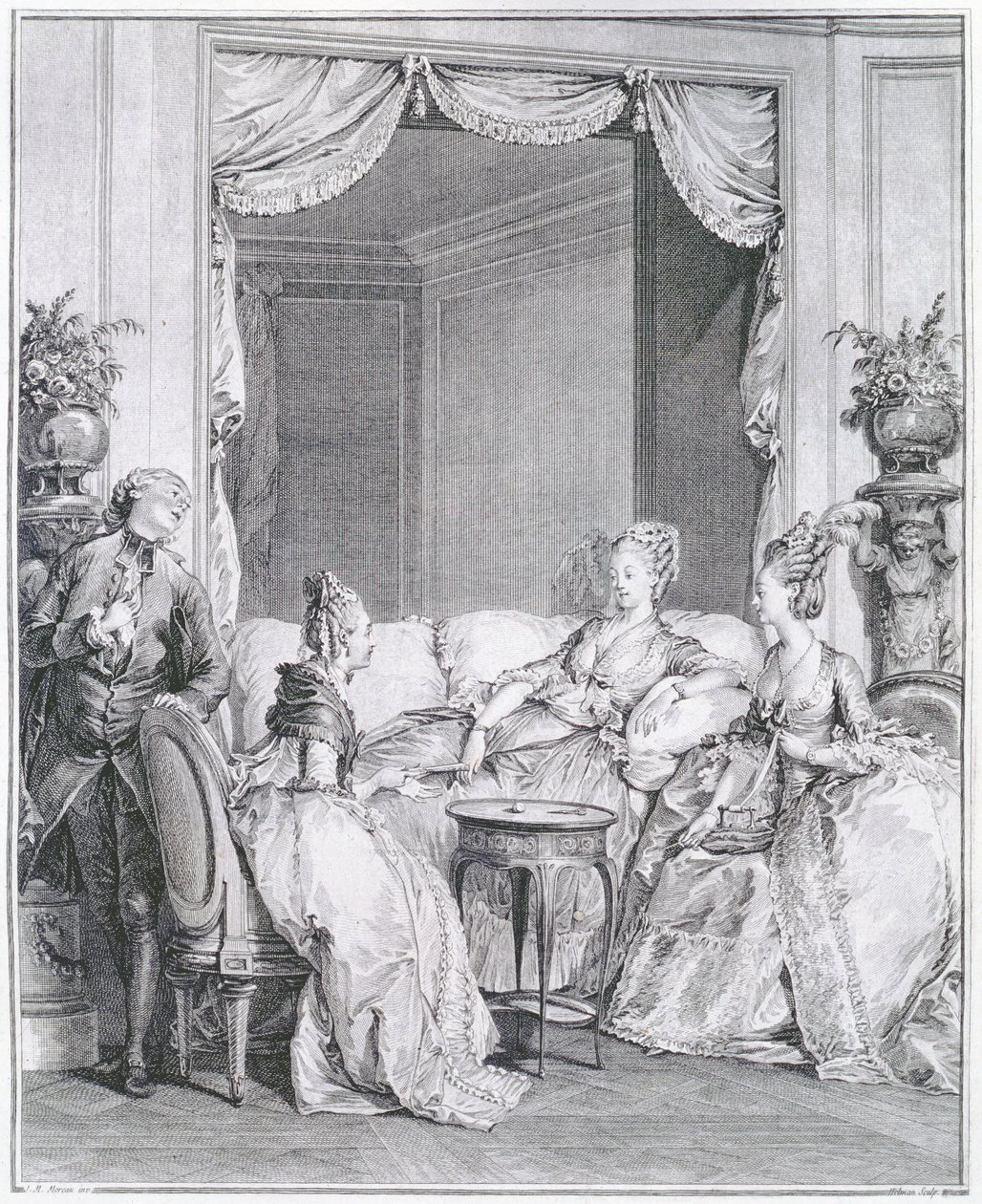 Nie bój się, mój dobry przyjacielu, grawerowany przez I.S. Helman (1743-1809) autorstwa Jean Michel the Younger Moreau