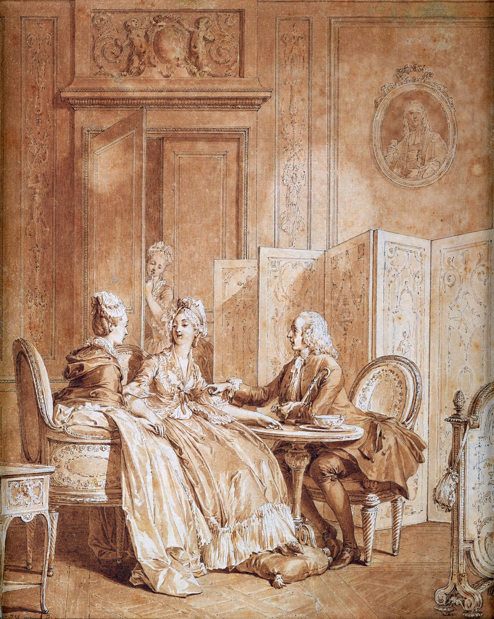 Oświadczenie o ciąży (patrz także 157481) autorstwa Jean Michel the Younger Moreau