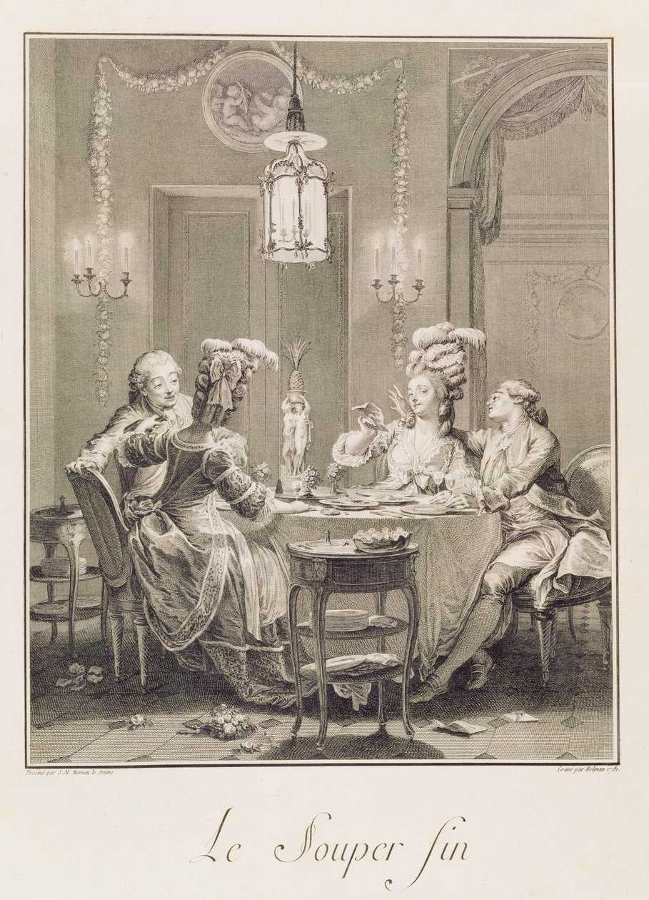 Wspaniała Wieczerza, 1781, rytowana przez I.S. Helman (1743-1809) autorstwa Jean Michel the Younger Moreau