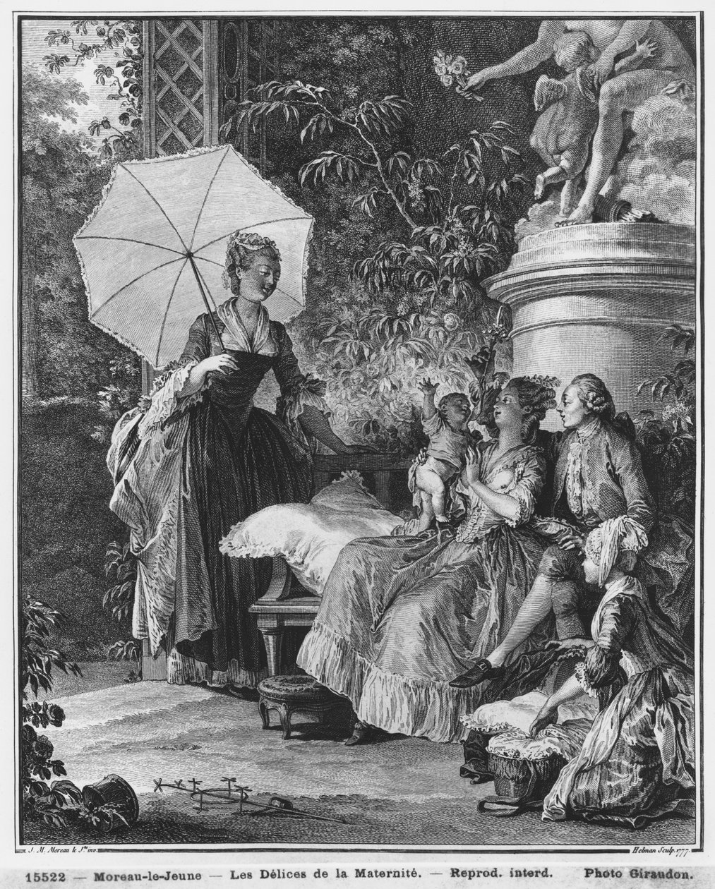 Uroki macierzyństwa wyryte przez Izydora Stanislasa Helmana (1749-1809) 1776 autorstwa Jean Michel the Younger Moreau