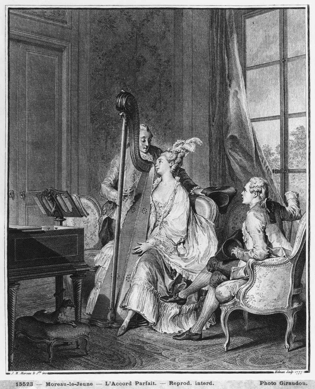 Idealny akord, wyryty przez Isidore Stanislas Helman (1749-1809) 1777 autorstwa Jean Michel the Younger Moreau