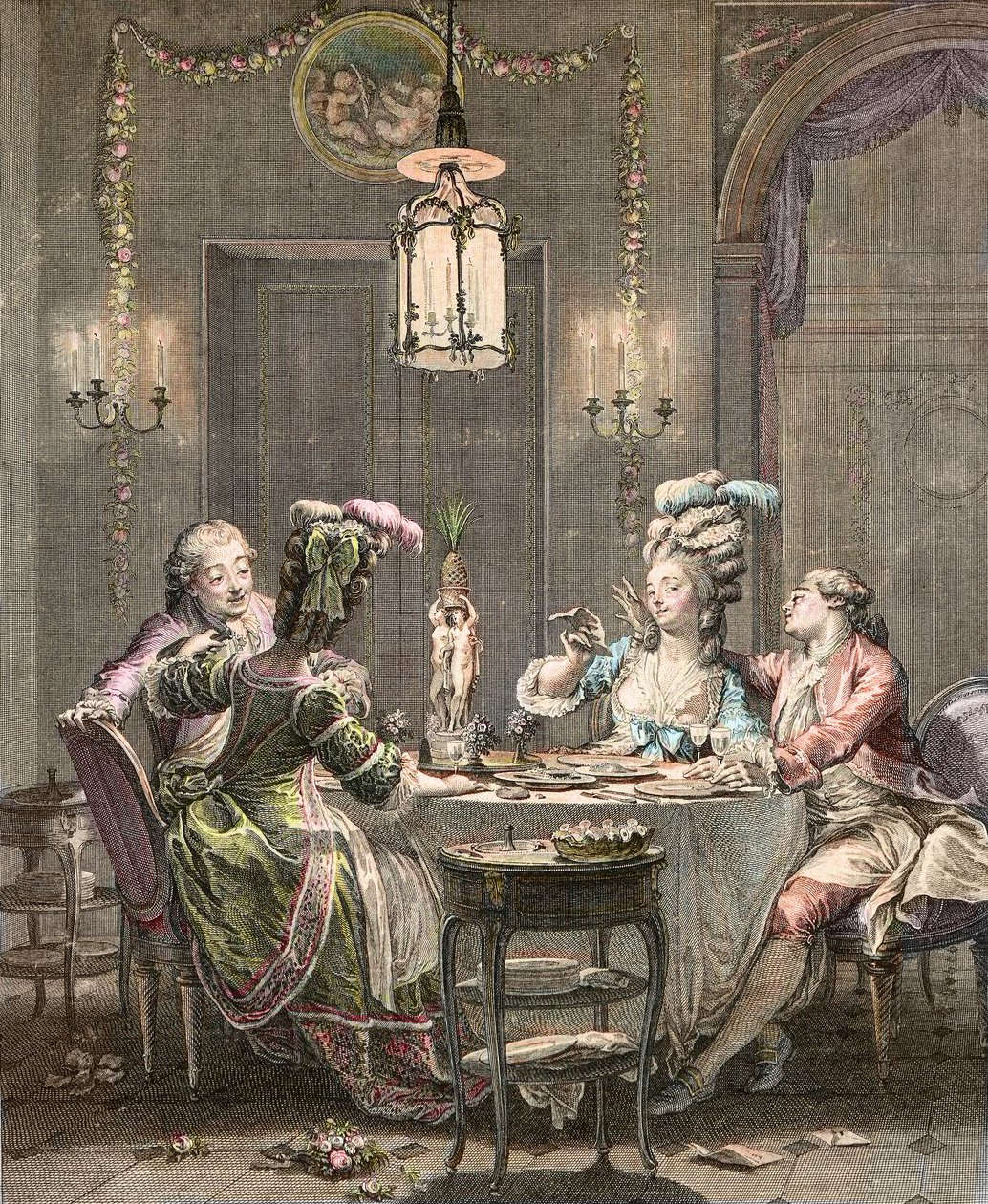 Le supper fin - rycina Moreau Jean Michel, le Jeune (1741-1814) - Kolacja dla smakoszy rytowana przez Isidore Stanislas Helman (1743-1809) 1781 wg Moreau, Jean Michel the Younger (1741-1814) autorstwa Jean Michel the Younger (after) Moreau