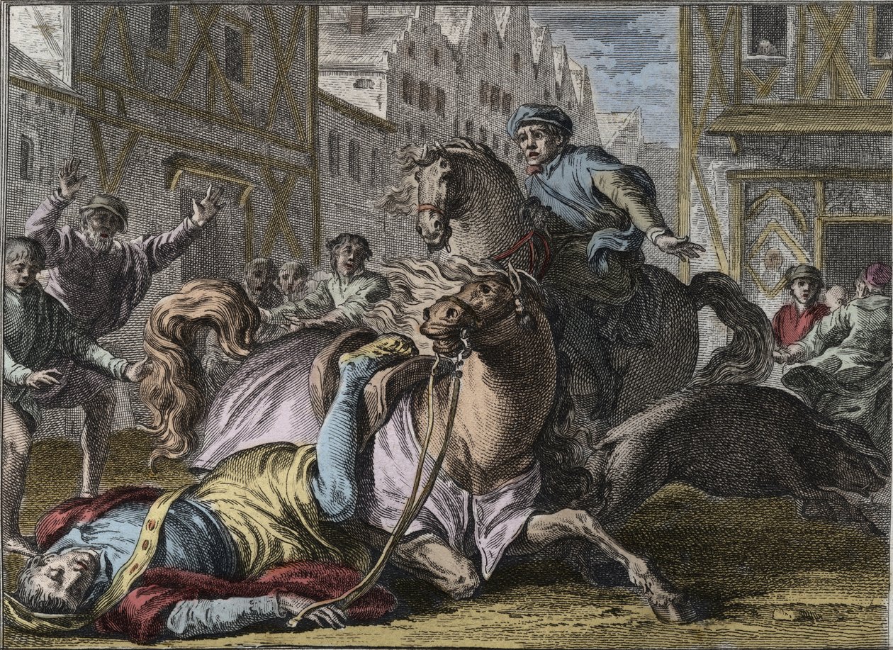 Śmierć Filipa z Francji (1116-1131), Paryż autorstwa Jean Michel the Younger Moreau