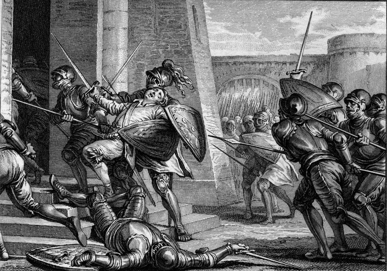 Robert fort zmarł (około 815-866), książę Francji, podczas bitwy pod Brissarthe w 866, przeciwstawiając się frankom armii składającej się z Bretonów i Wikingów. Grawer Jean Michel Moreau, dit Moreau le Jeune (1741-1814) autorstwa Jean Michel the Younger Moreau