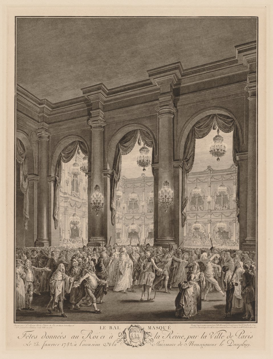 Bal maskowy autorstwa Jean Michel the Younger Moreau