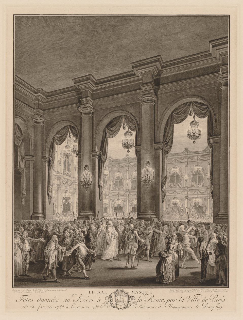 Bal maskowy, 1782. autorstwa Jean Michel the Younger Moreau