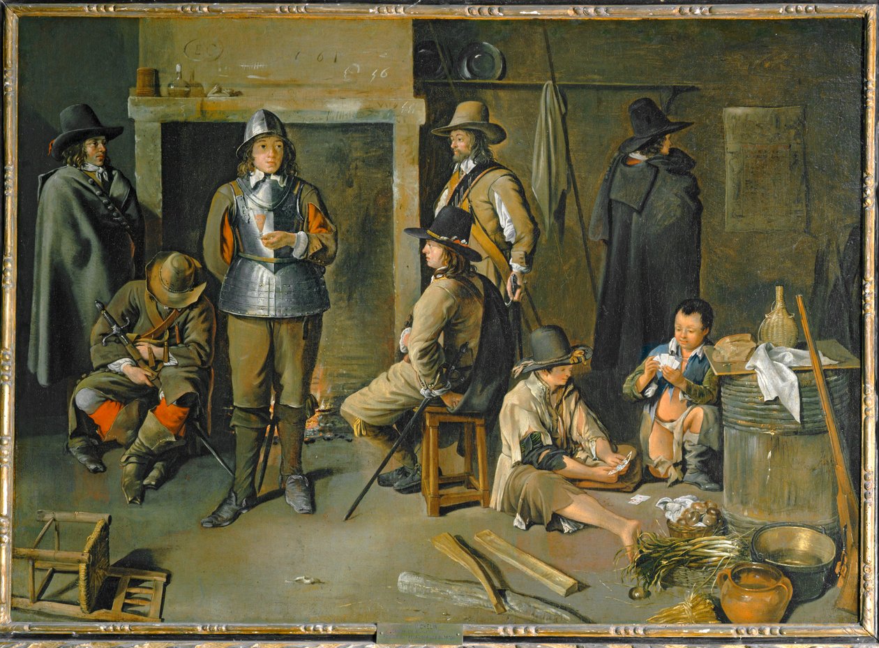 Żołnierze odpoczywający w gospodzie - Soldats au repos dans une auberge ... autorstwa Jean Michelin