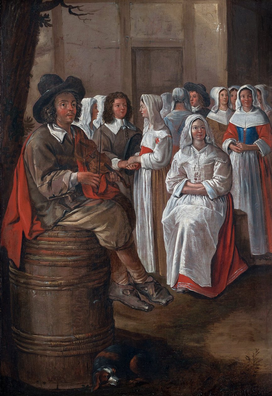 Scena ślubna par Michelin, Jean (1623-1695). Olej na płótnie, format : 76x52, , Kolekcja prywatna autorstwa Jean Michelin