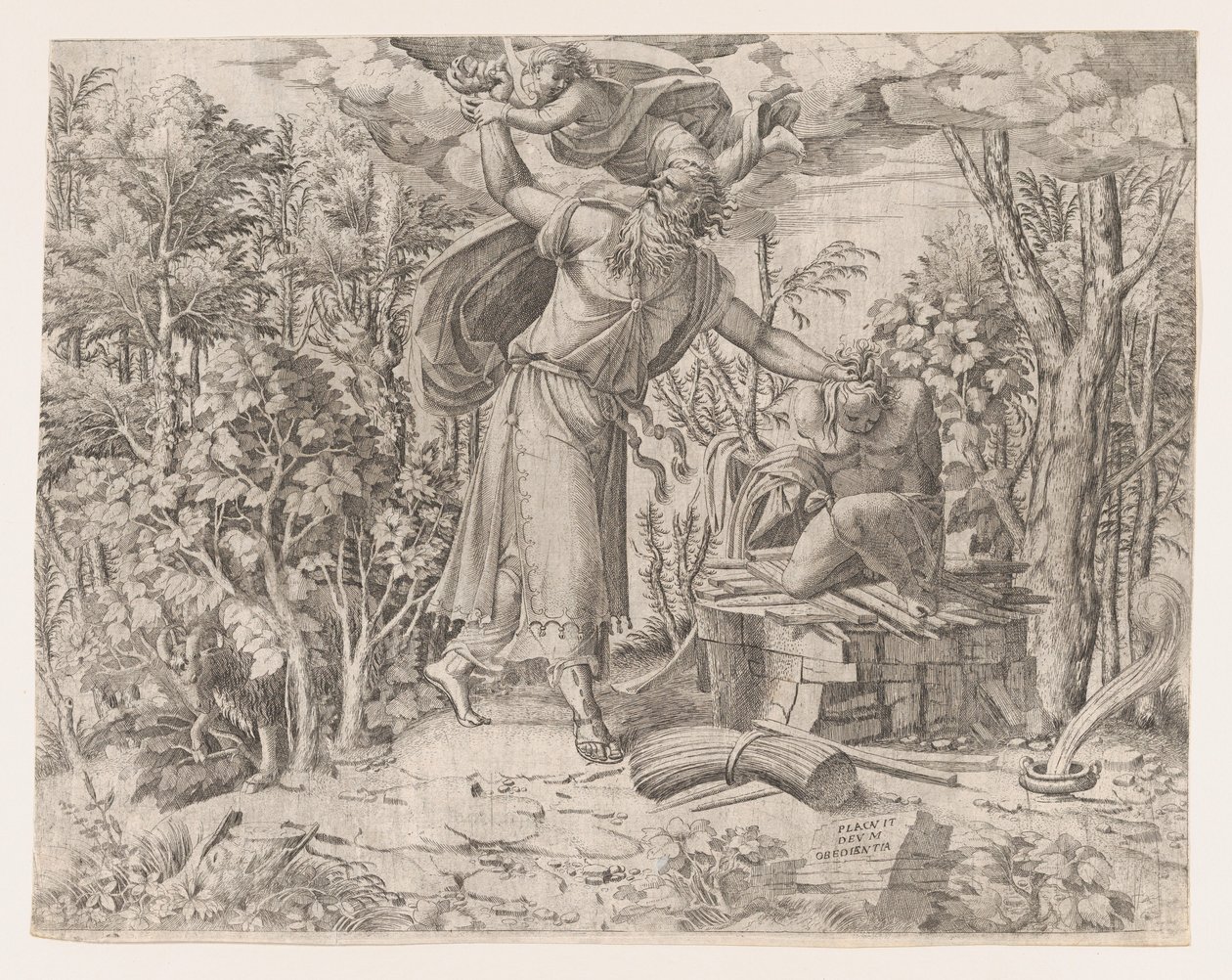 Abraham składający Izaaka w ofierze, 1535-55. autorstwa Jean Mignon