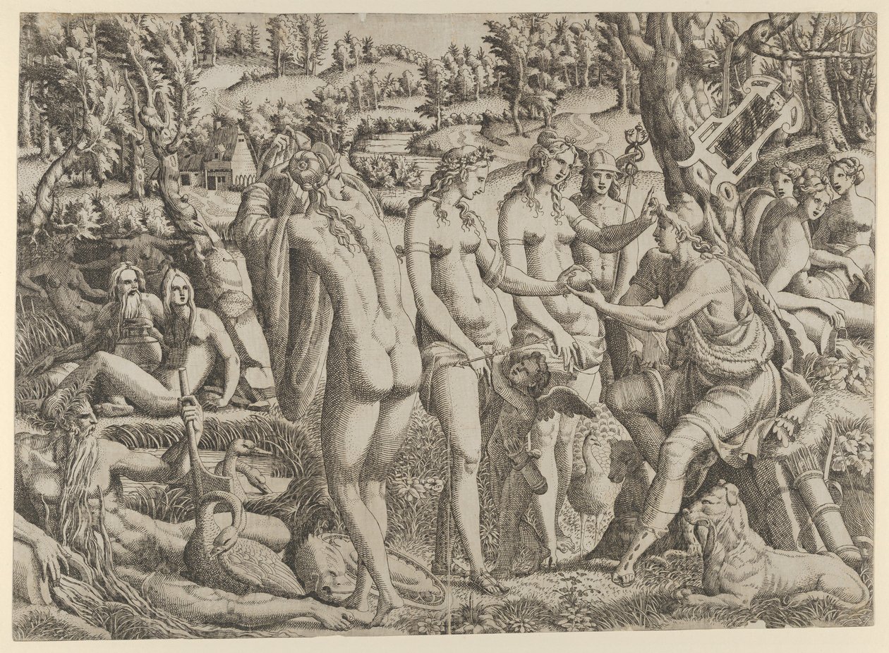 Wyrok Paryża, 1535-55. autorstwa Jean Mignon