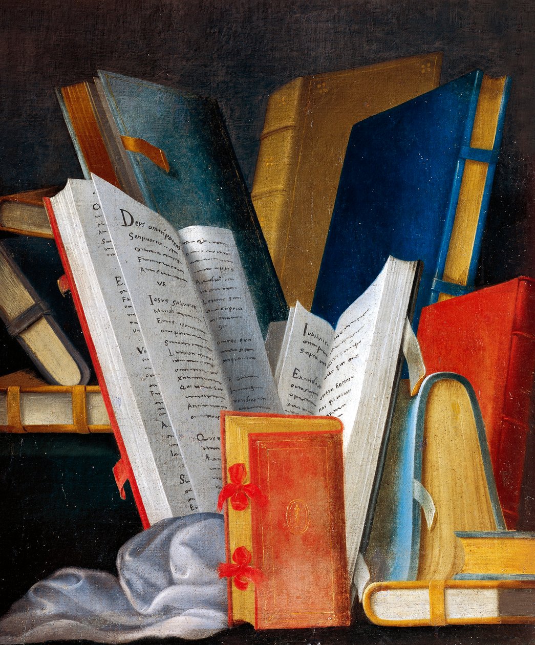 Alegoria literatury i czytania, panel namalowany przez Jean Mosnier (1600-1656). Zamek Beauregard, Loir-et-Cher, Francja. Detal. autorstwa Jean Monier or Mosnier