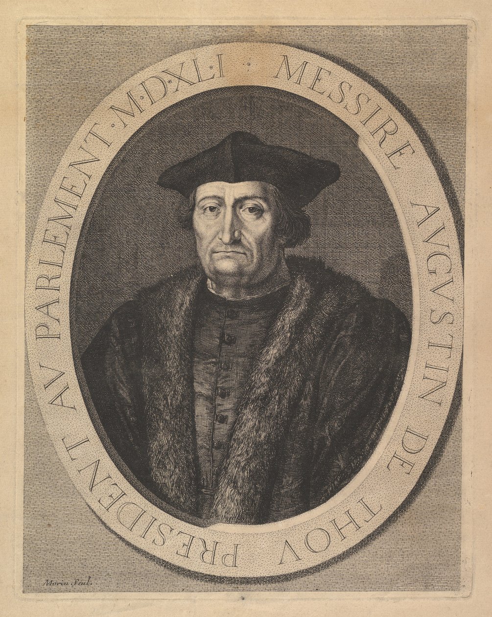 Augustin de Tho, przewodniczący Parlamentu. autorstwa Jean Morin