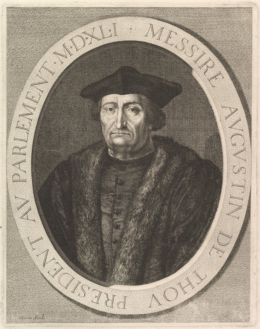 Augustin de Tho, przewodniczący Parlamentu. autorstwa Jean Morin