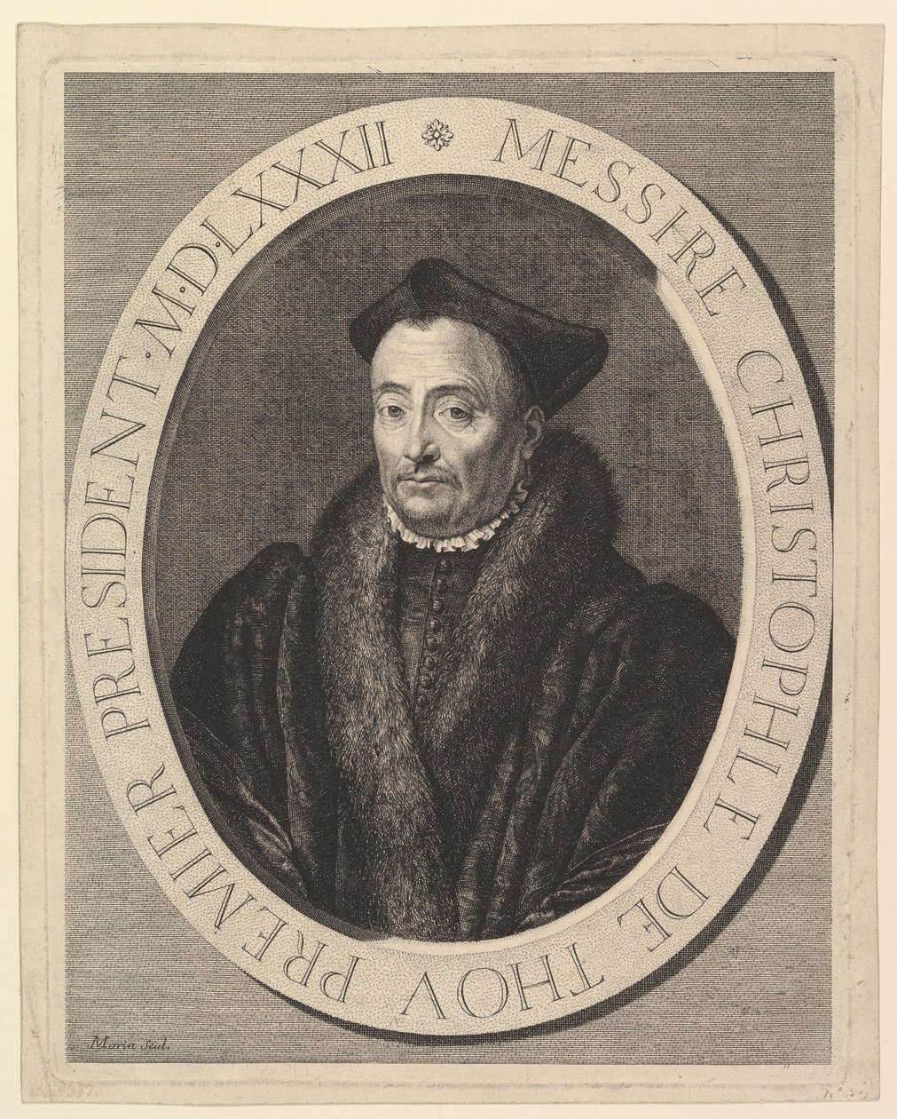 Christophe de Thou, pierwszy przewodniczący parlamentu. autorstwa Jean Morin