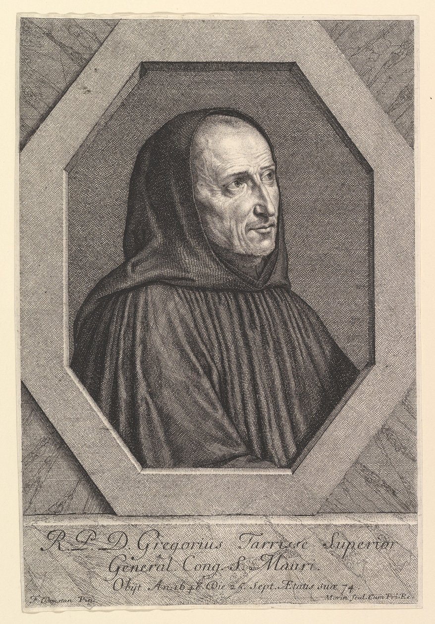 Dom Gregoire Tarrasse, przełożony generalny Zgromadzenia Saint-Maur. autorstwa Jean Morin