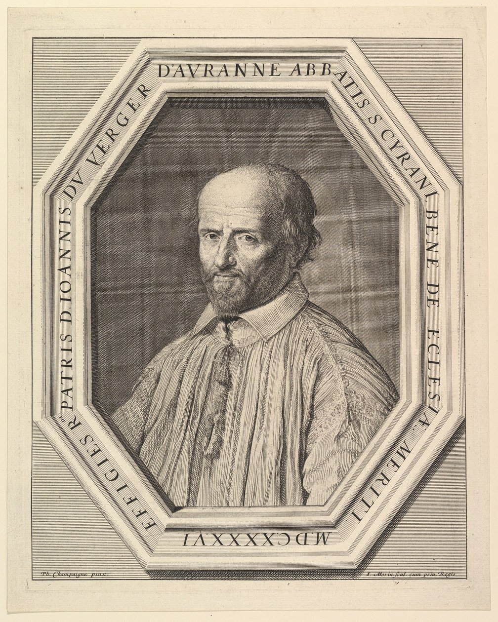 Jean Duvergier de Hauranne, opat Saint-Cyran. autorstwa Jean Morin