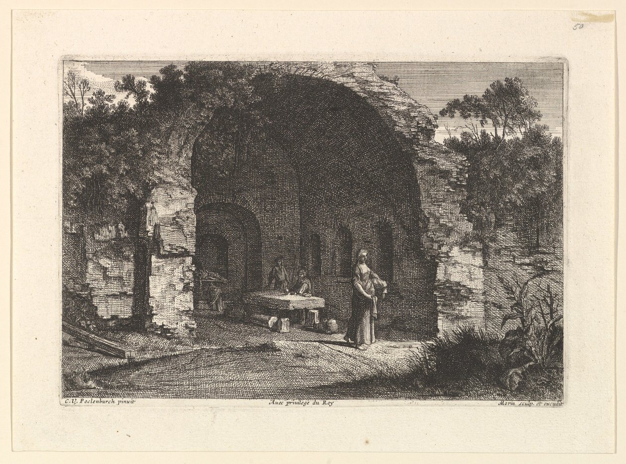 La Caffarella lub Grotte dEgerie. autorstwa Jean Morin