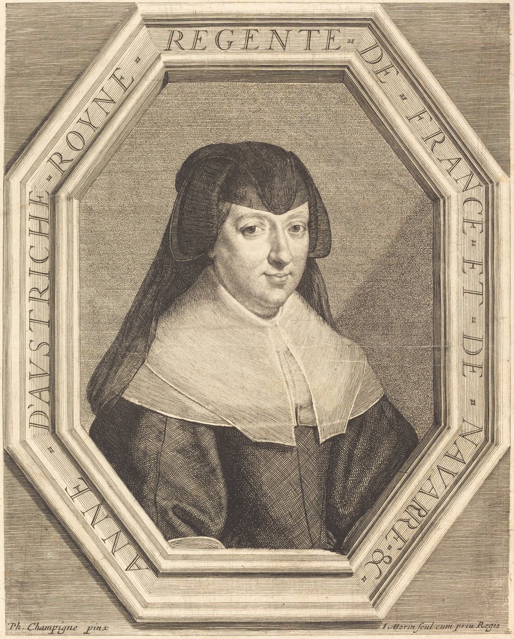Anna Austriaczka autorstwa Jean Morin after Philippe de Champaigne