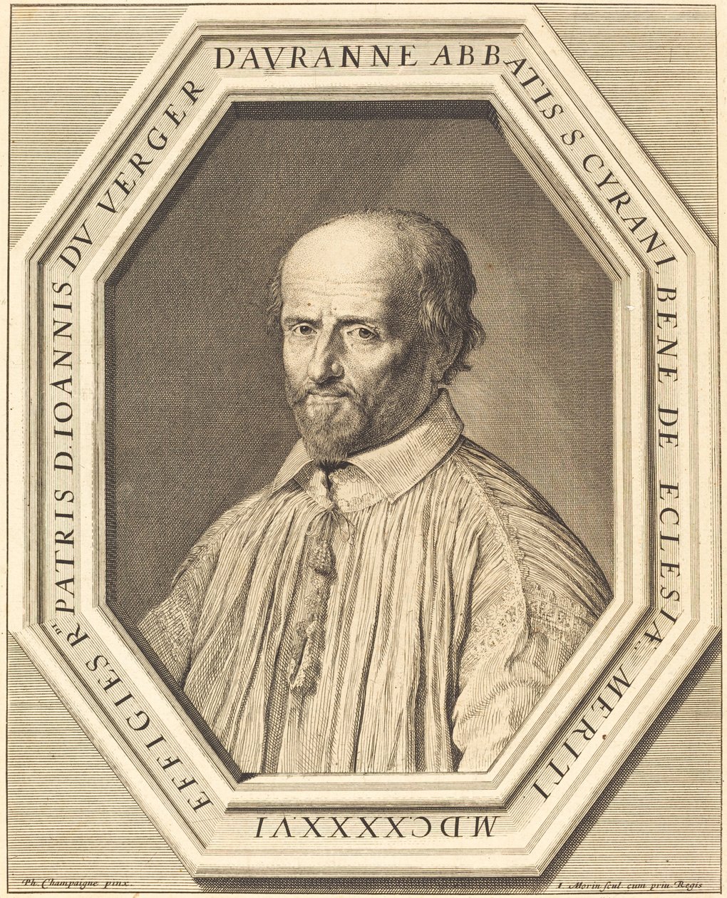 Jean Verger de Hauranne autorstwa Jean Morin after Philippe de Champaigne
