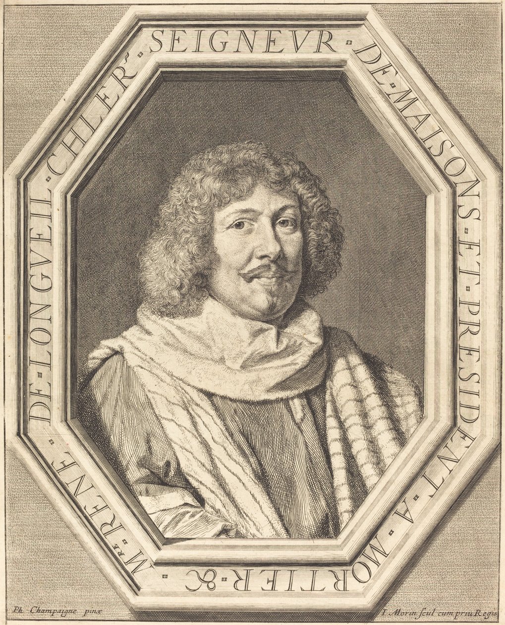 Rene de Longueil, markiz Maisons autorstwa Jean Morin after Philippe de Champaigne