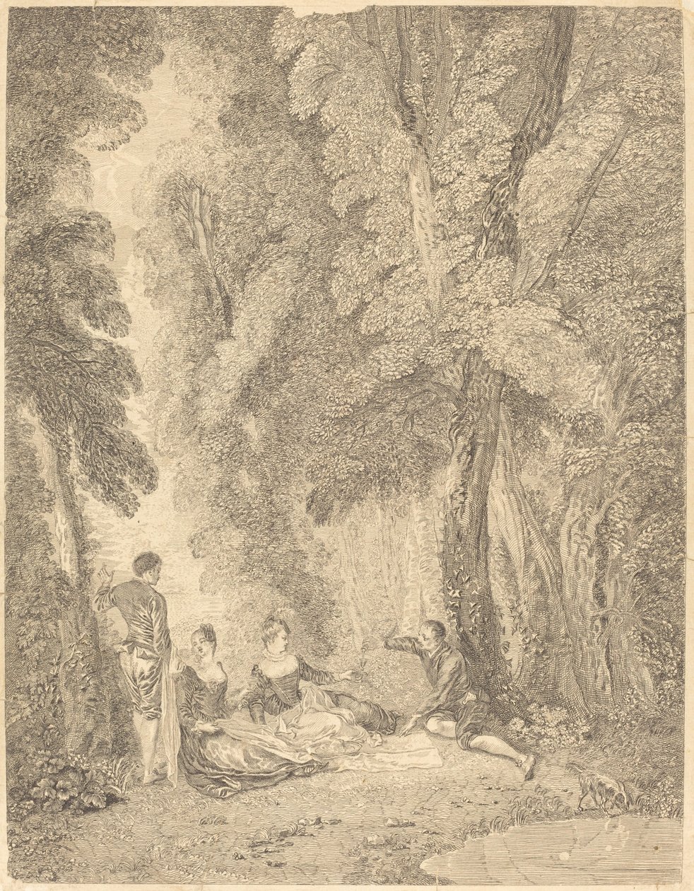 Koalicja autorstwa Jean Moyreau after Antoine Watteau