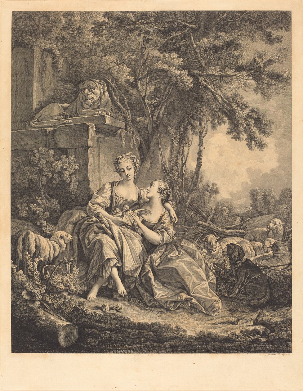 Dwóch powierników autorstwa Jean Ouvrier after François Boucher