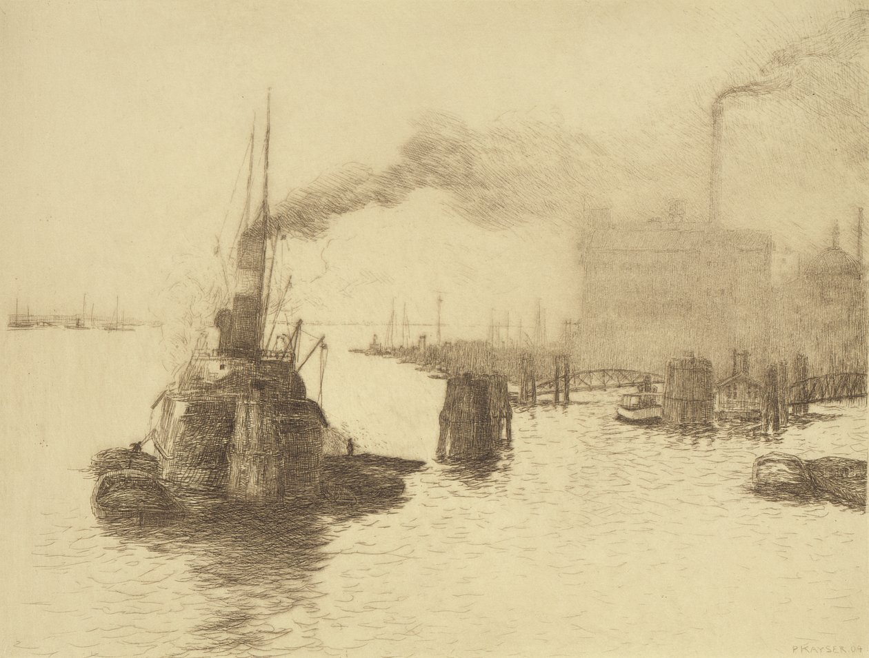 Hafen, 1904 (sucha igła) autorstwa Jean Paul Kayser