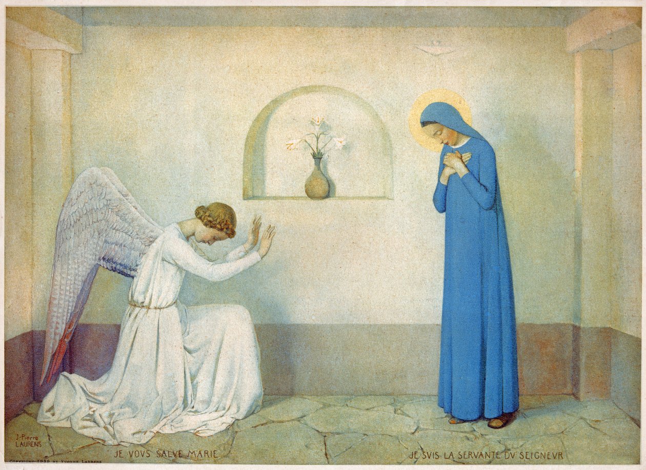 Zwiastowanie Dziewicy. ok. 1920 (ilustracja) autorstwa Jean Paul Laurens