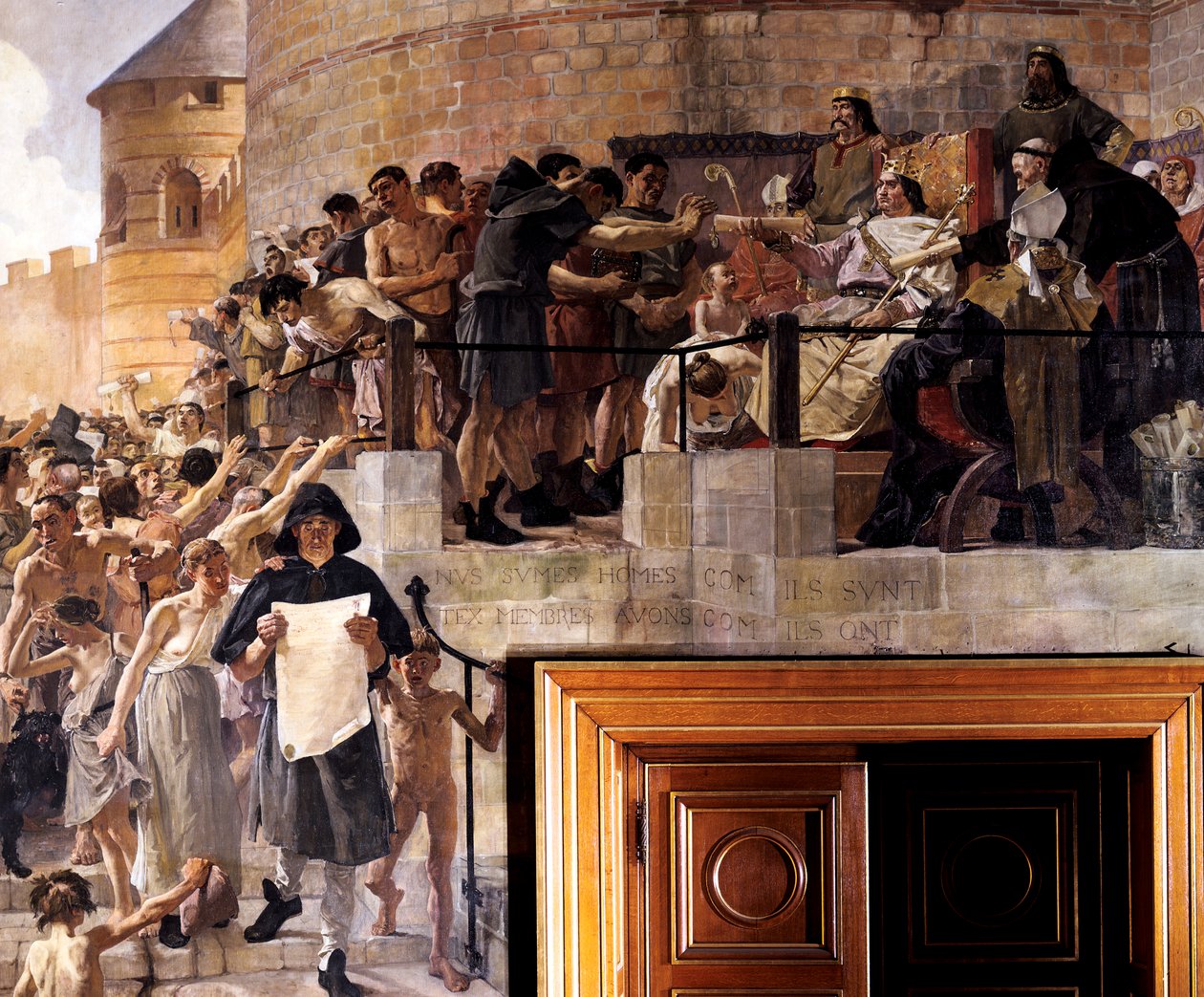 Ludwik VI nadający pierwszy przywilej obywatelom Paryża, XII wiek ok. 1858-1921 autorstwa Jean Paul Laurens