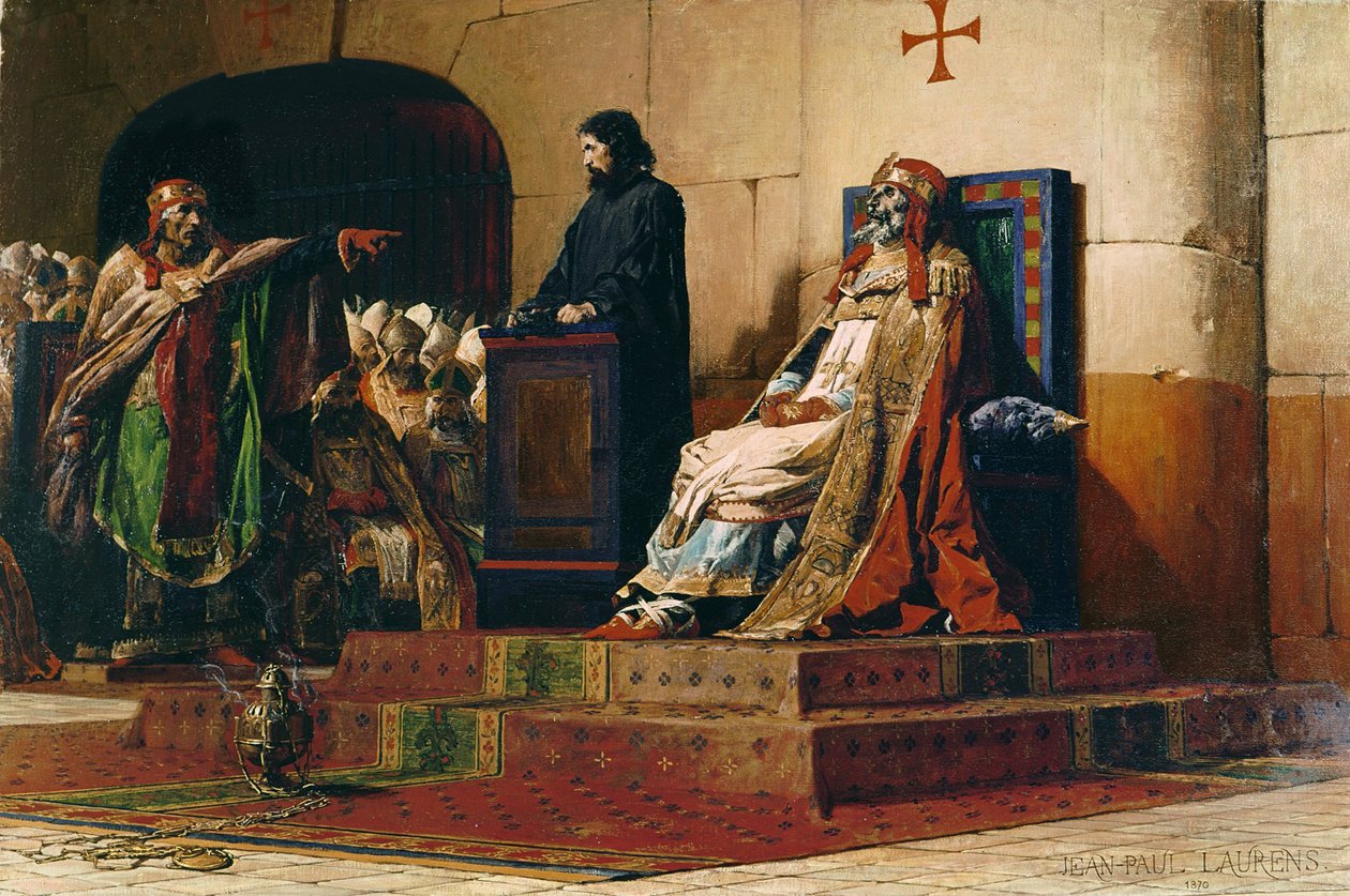 Papież Formozus i Stefan VII, 1870 autorstwa Jean Paul Laurens