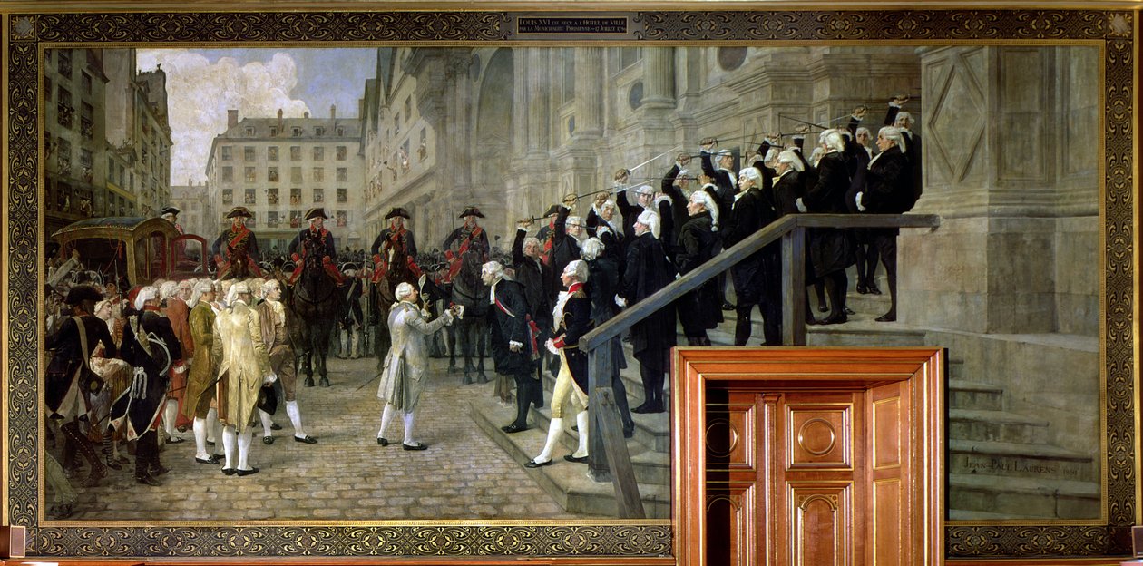 Przyjęcie Ludwika XVI w Hotel de Ville przez Gminę Paryską w latach 1789, 1891 autorstwa Jean Paul Laurens