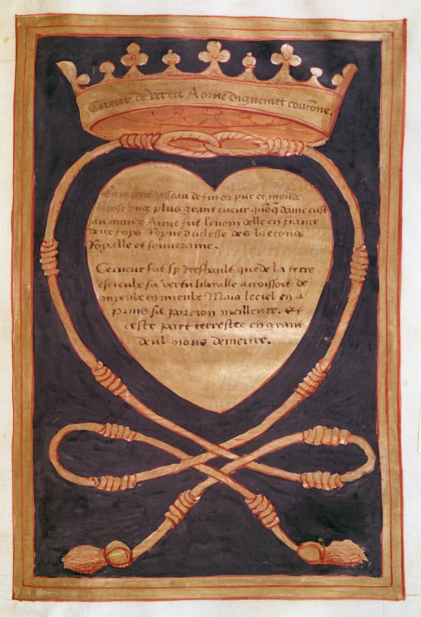 Fol. 61r Koronowane Serce Odwagi, z relacji z pogrzebu Anny Bretanii (1477-1514) 1515 autorstwa Jean Perreal