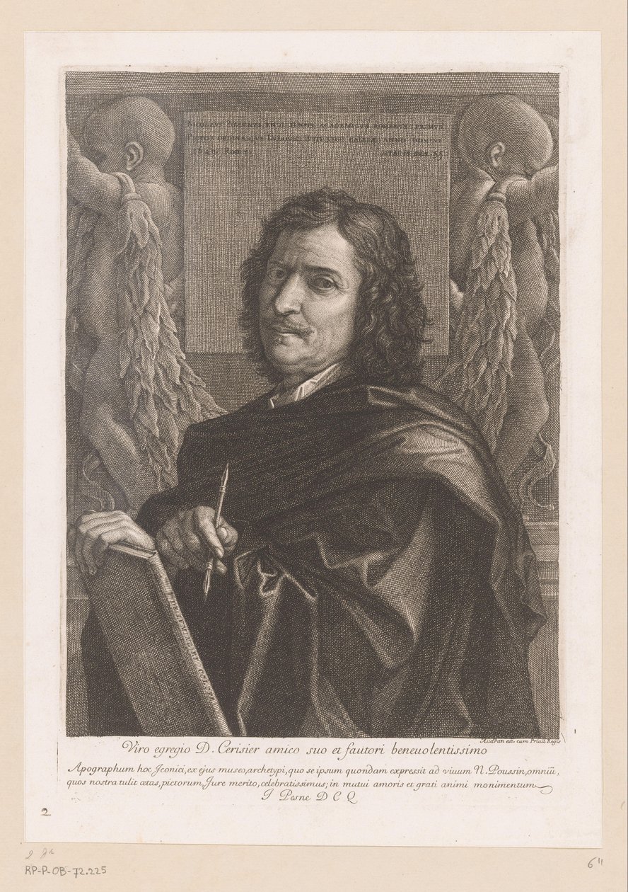 Portret Nicolasa Poussina autorstwa Jean Pesne