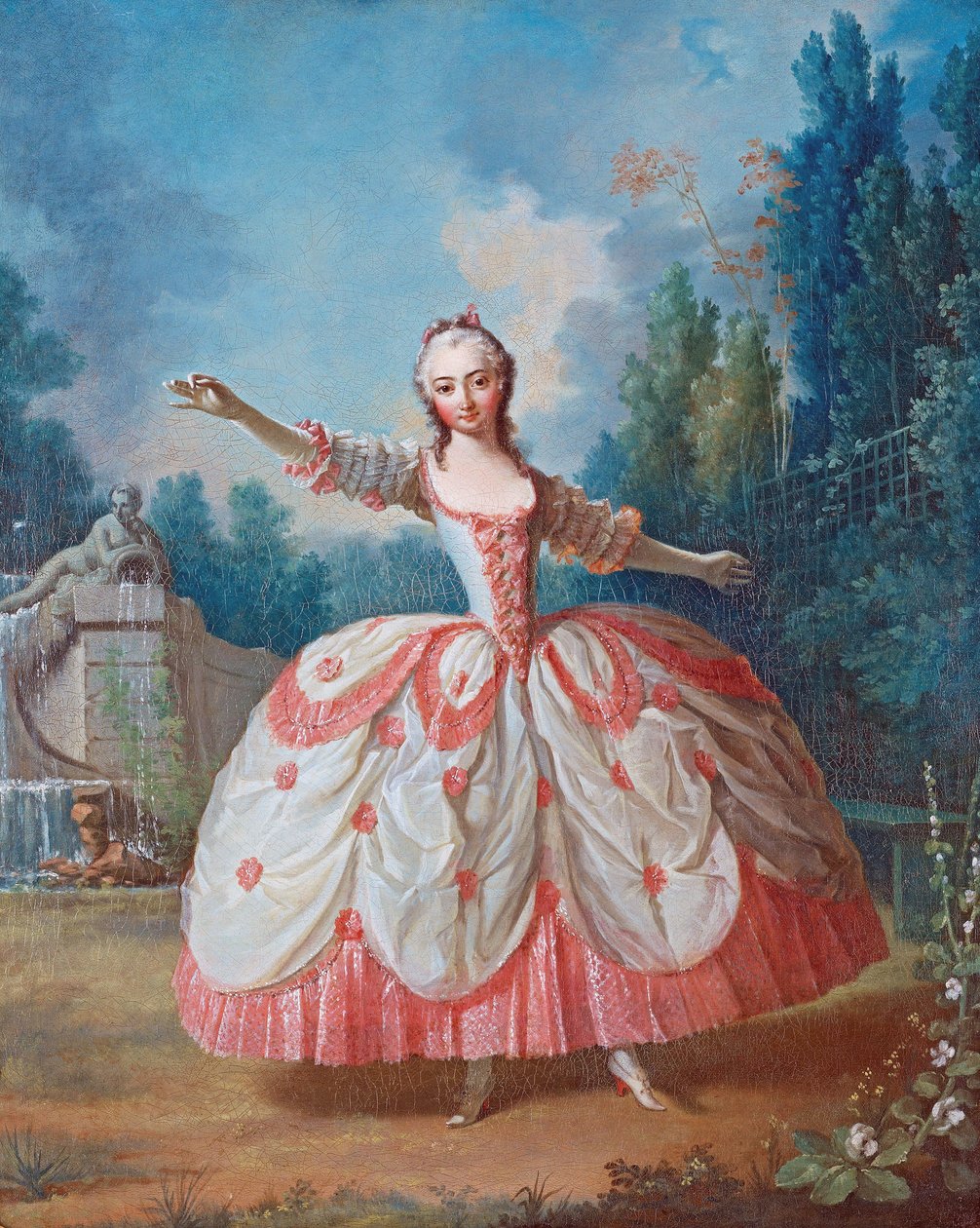 Portret Barbary Campanini (1721-1799), znanej jako La Barbarina (La Barberina) - Obraz Jean Philippe Delaroche (1710-1767) - 1721 - Olej na drewnie - 68,5x56,5 - Kolekcja prywatna autorstwa Jean Philippe de La Roche
