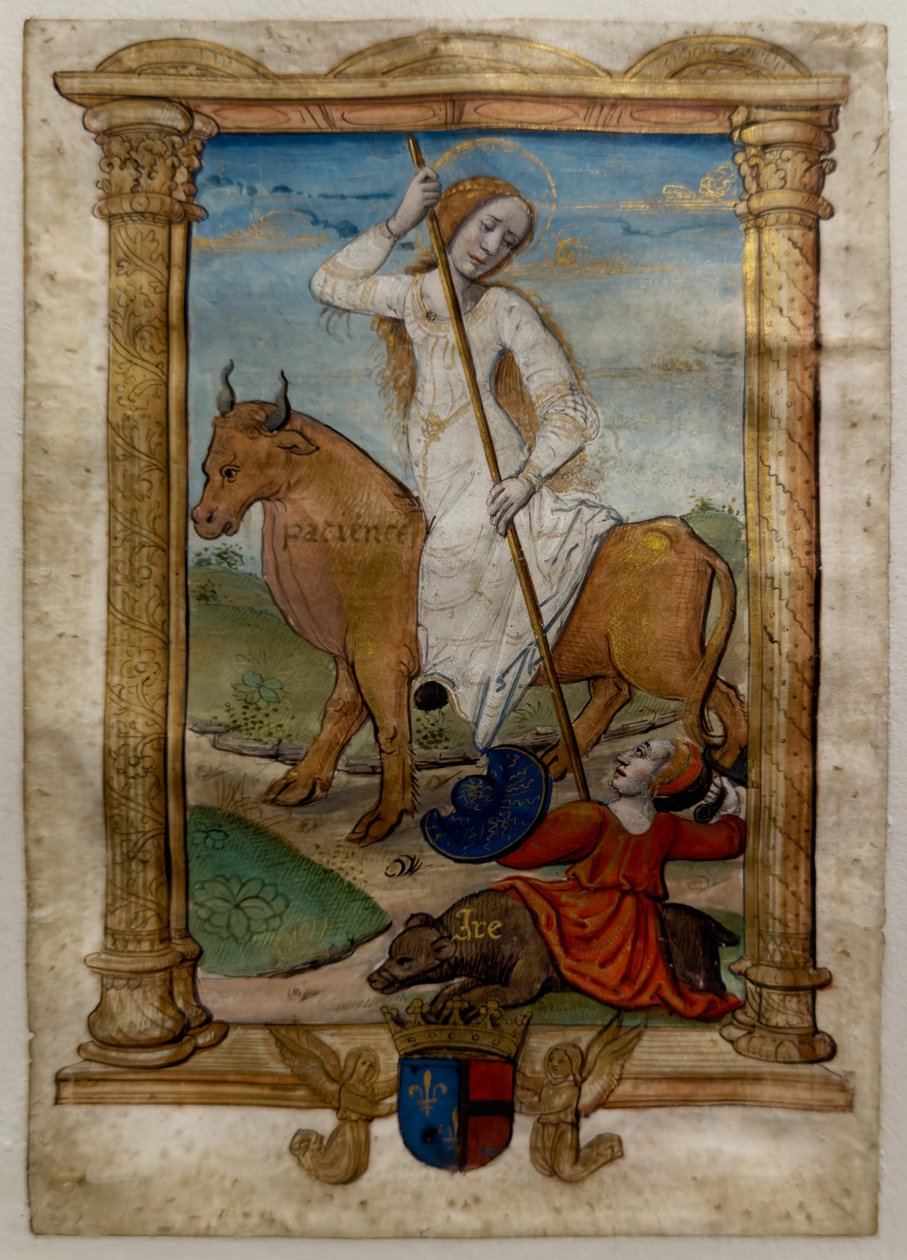 Cierpliwość, I. Les rondeaux des vertus, po 1515 (malowany i iluminowany pergamin) autorstwa Jean Pichore