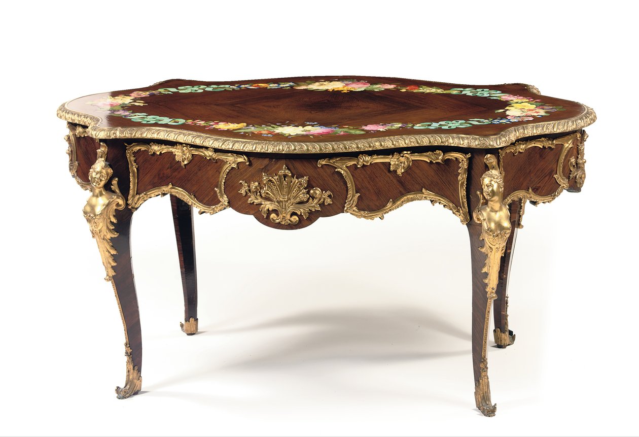 Stół centralny Napoleona III, ok. 1856 (palisander i emalia) (patrz także 476435 i 476436) autorstwa Jean Pierre Alexandre Tahan