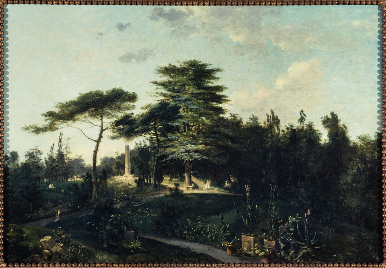 Cedr libański w Jardin des Plantes, ok. 1800 r. (olej na płótnie) autorstwa Jean Pierre Houel