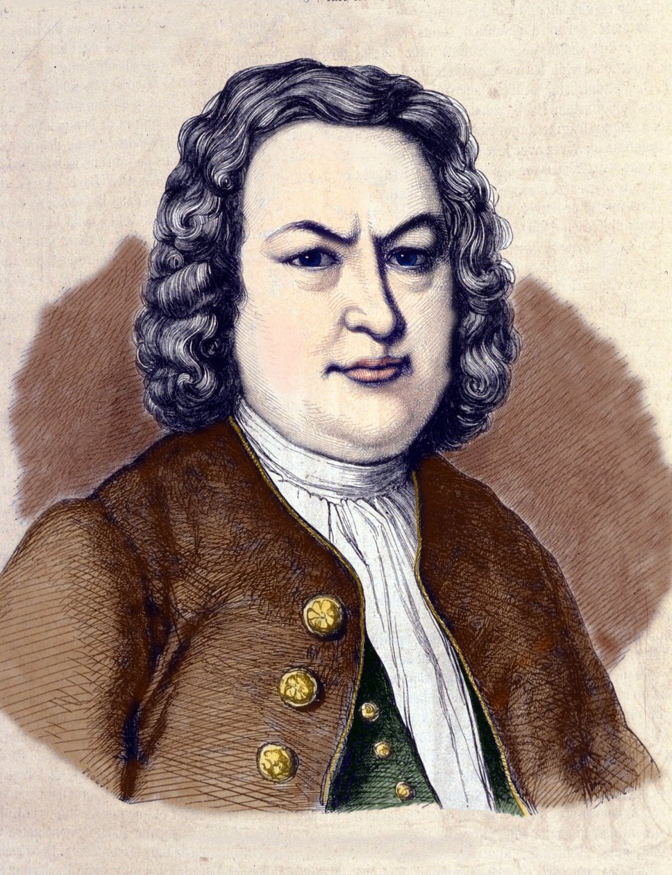 Portret Johna Sebastiena Bacha (Johann Sebastian Bach autorstwa Jean Pierre Laurens