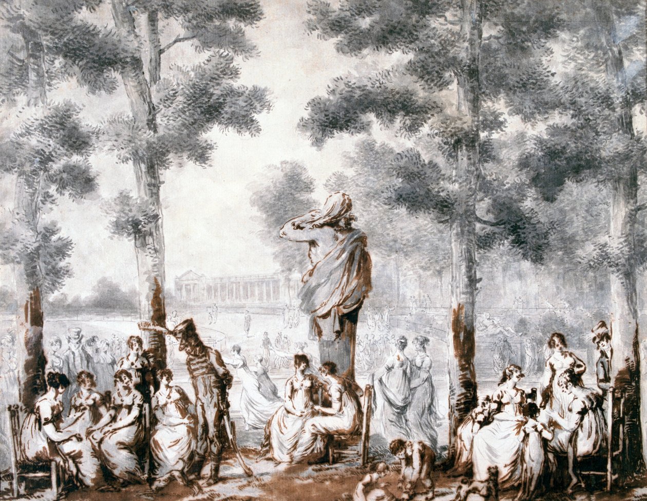 Taras Tuileries, 1807 autorstwa Jean Pierre Norblin de La Gourdaine