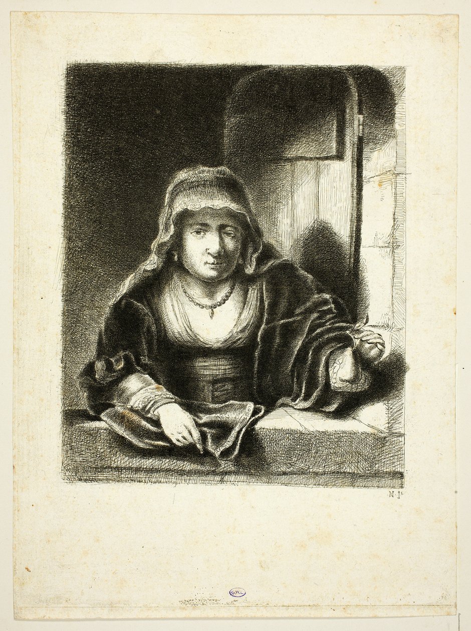 Kobieta przy oknie autorstwa Jean Pierre Norblin de La Gourdaine